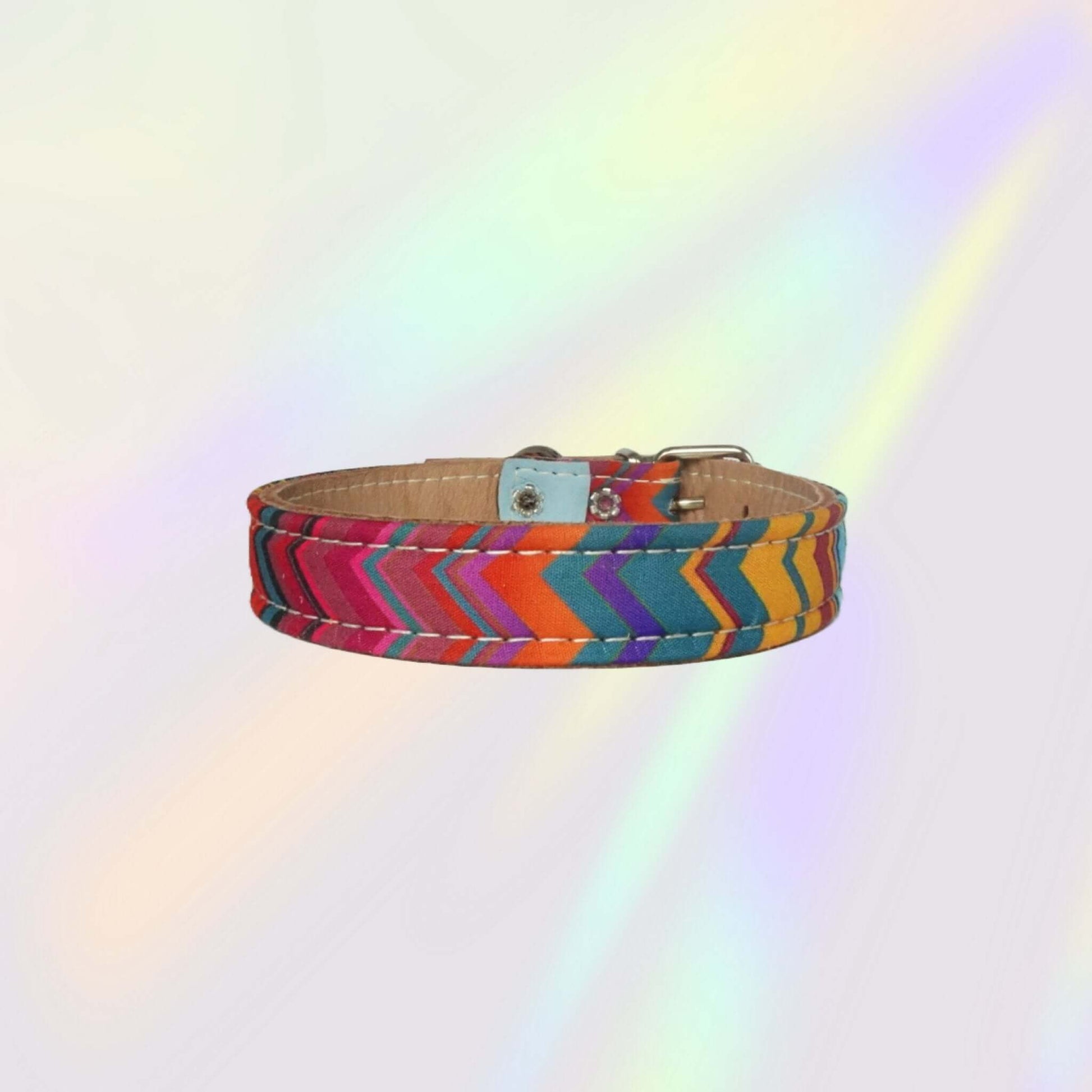 Rainbow Peak Leather Dog Collar - Pawchou