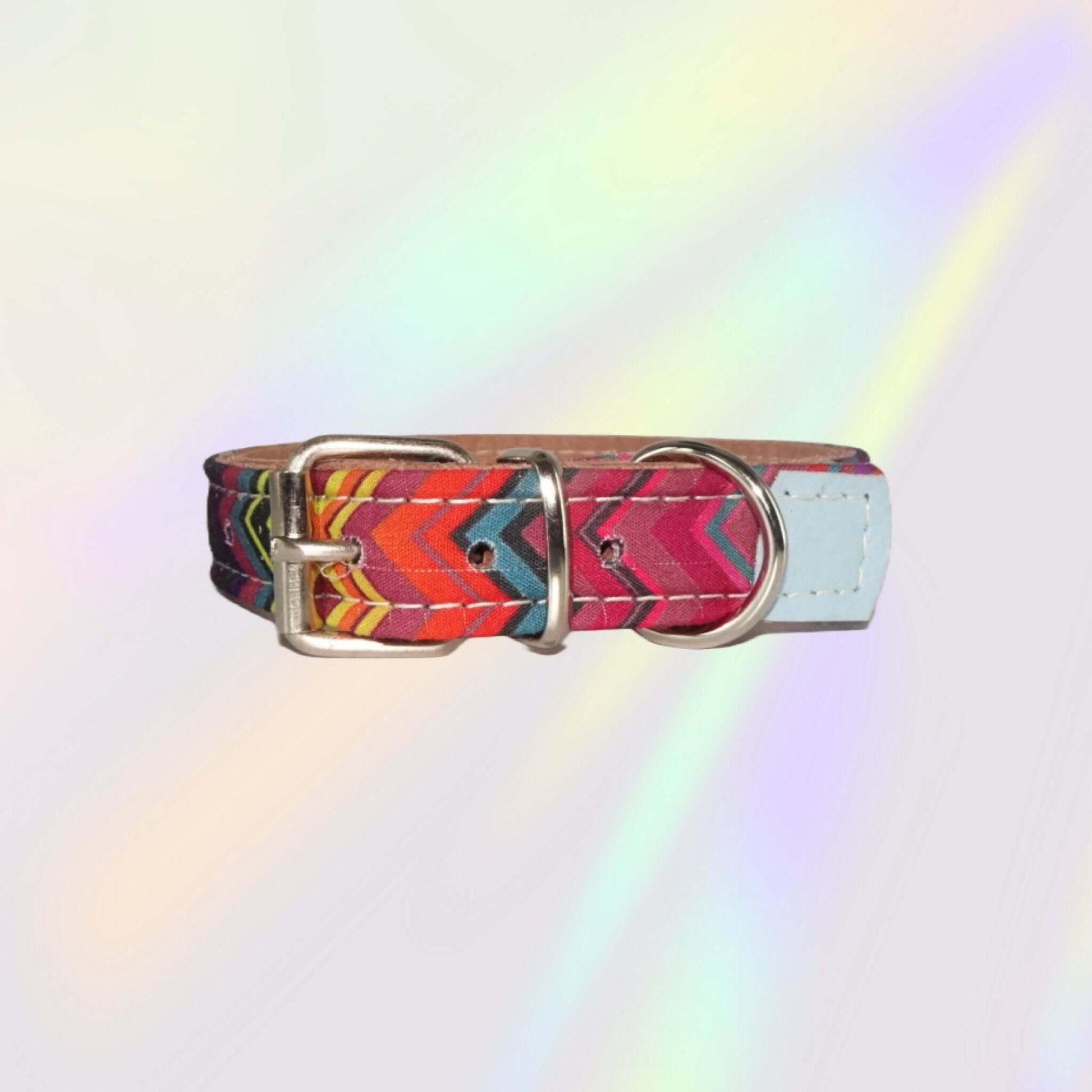 Rainbow Peak Leather Dog Collar - Pawchou